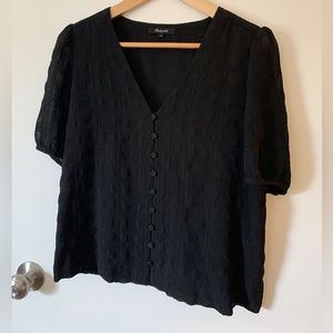 Madewell black short sleeved blouse